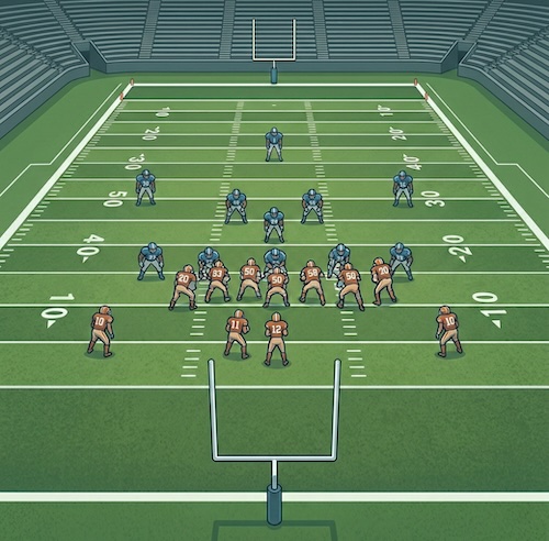 Endzone football film angle that is not supported for full-field AI Tracking